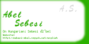 abel sebesi business card